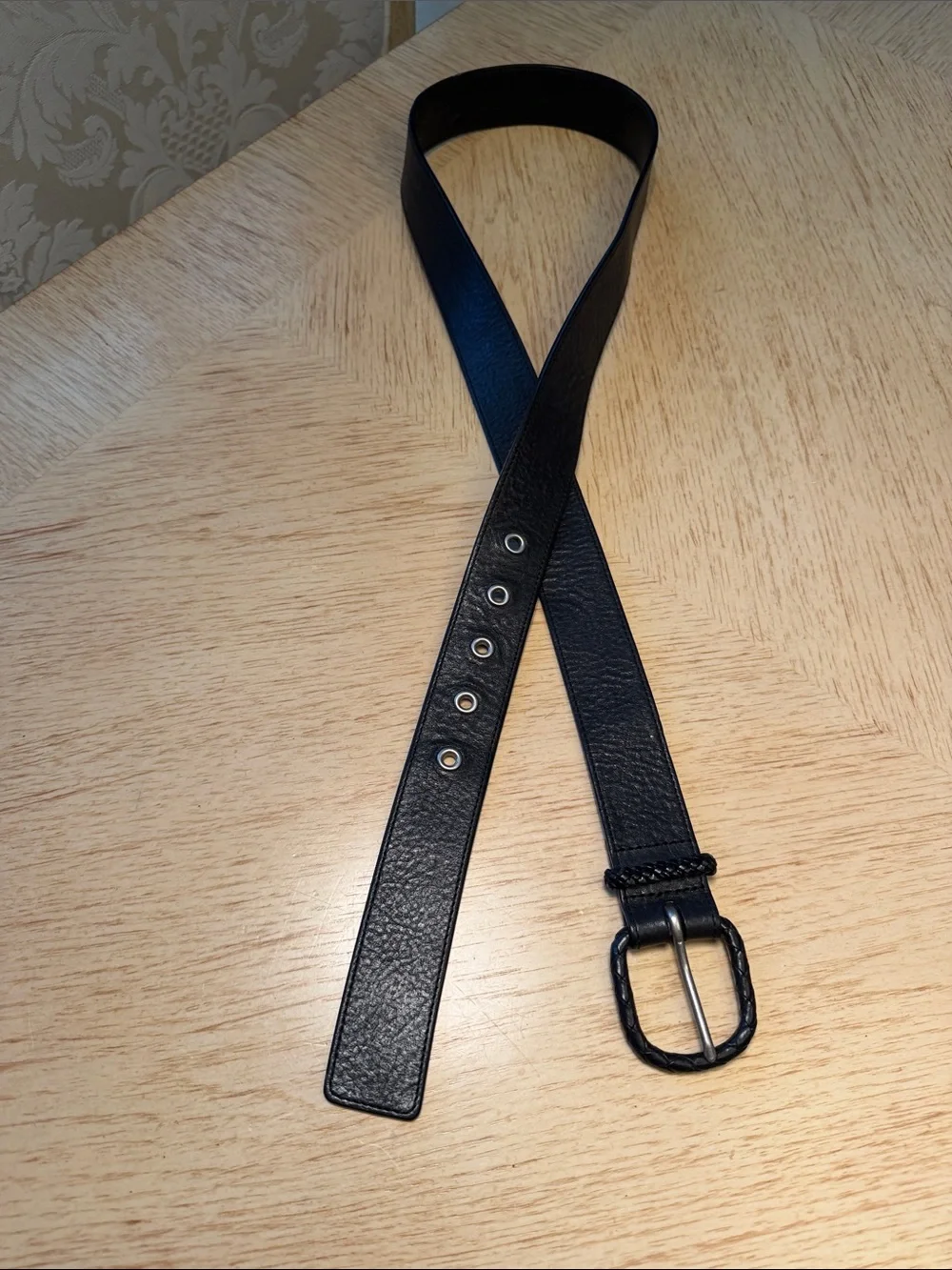 Talbots Ladies Black Leather Belt (1X)